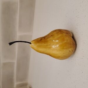Pear Art Glazed with Horse Shoe Nail Stem